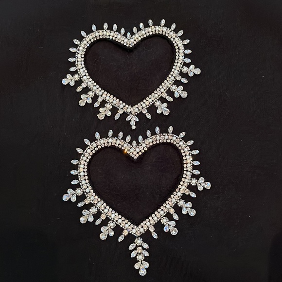 Sandro Sweatshirt with Rhinestone Hearts NWOT - Picture 4 of 12